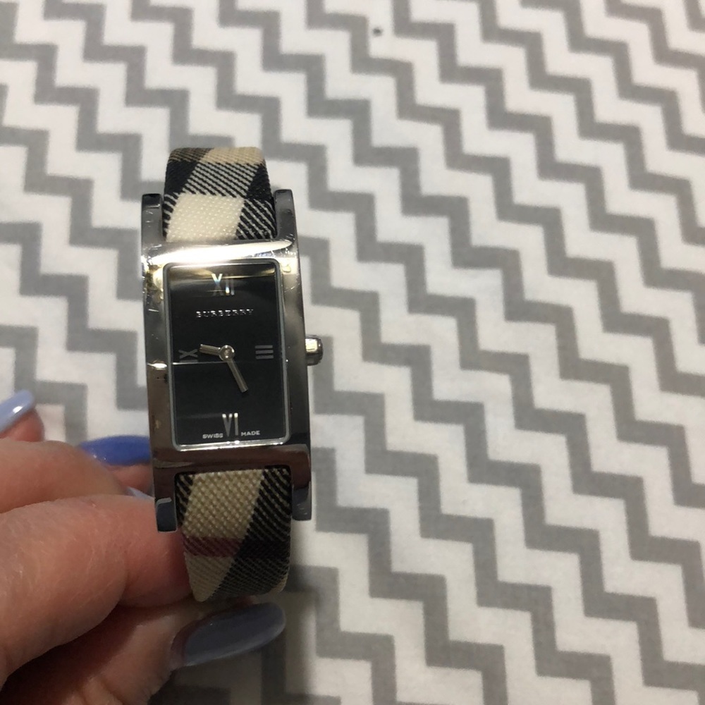 Burberry check print watch